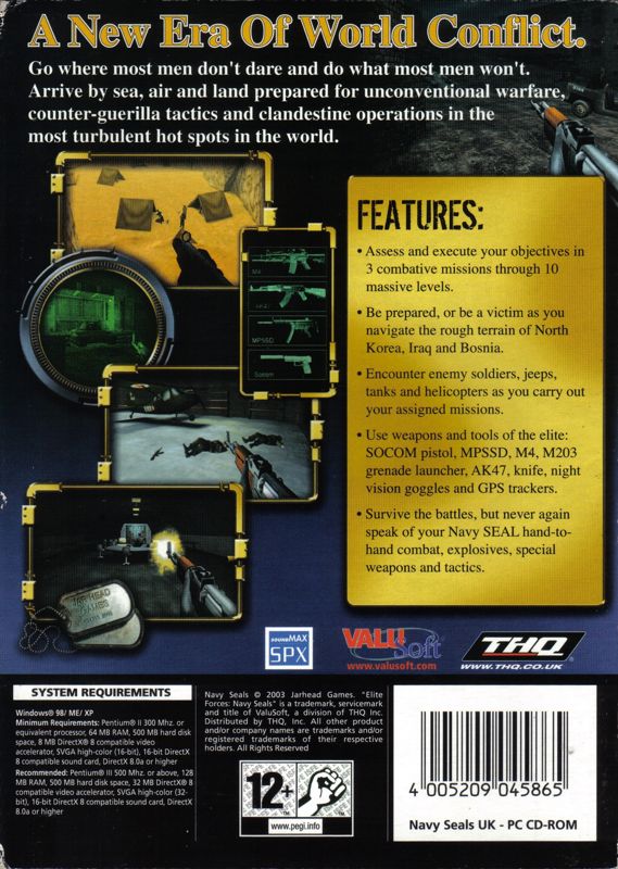 Back Cover for Elite Forces: Navy SEALs (Windows) (Re-release)