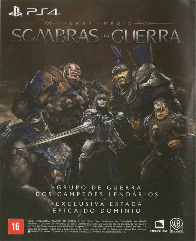 Other for Middle-earth: Shadow of War (PlayStation 4): DLC Flyer - Front