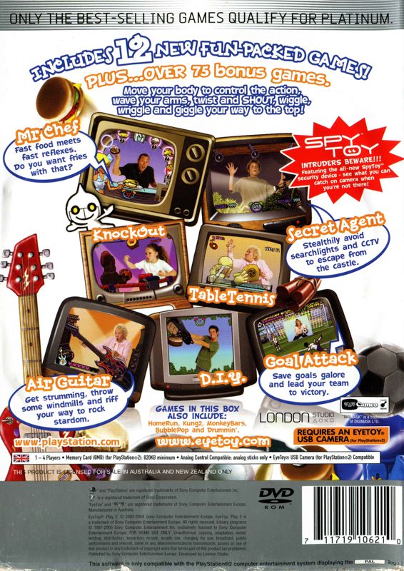 Back Cover for EyeToy: Play 2 (PlayStation 2)