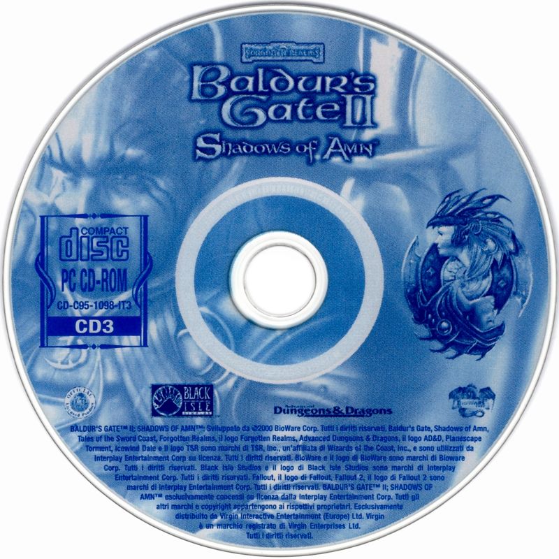 Jeu PC BALDUR'S GATE II: Shadows Of Amn - Version 4 CD - Jeu De Rôle Dungeons & Dragons - Occasion Très Bon état