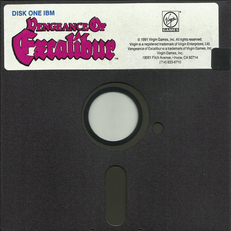 Media for Vengeance of Excalibur (DOS) (5.25" release): Disk 1/8 (EGA/Tandy Disk)