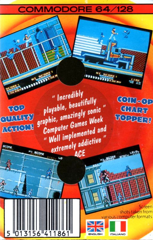 Back Cover for Bad Dudes (Commodore 64) (The Hit Squad release)