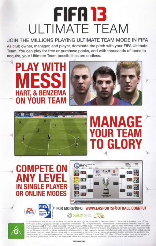 Advertisement for FIFA Soccer 13 (Xbox 360)