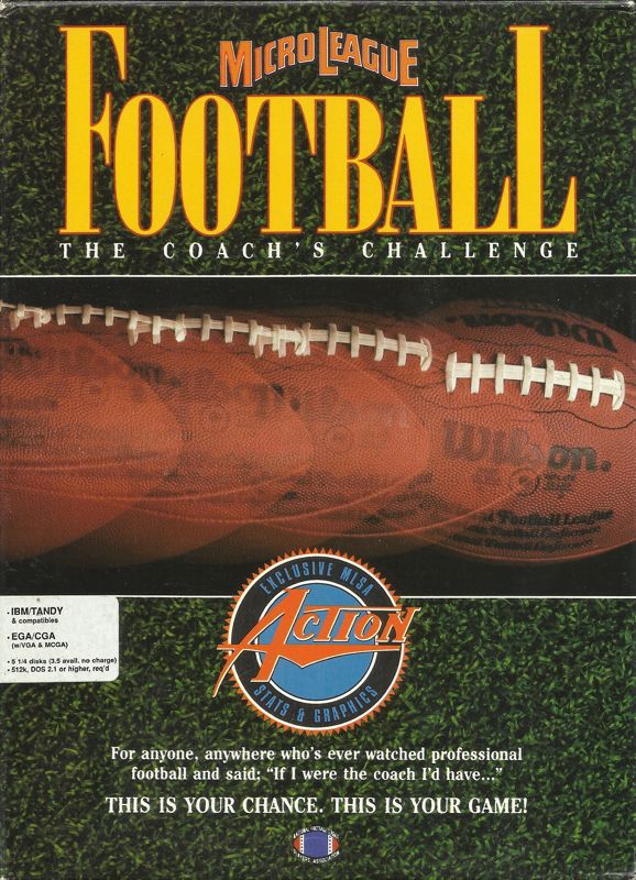 Front Cover for MicroLeague Football: The Coach's Challenge - Deluxe Edition (DOS) (5.25" release)