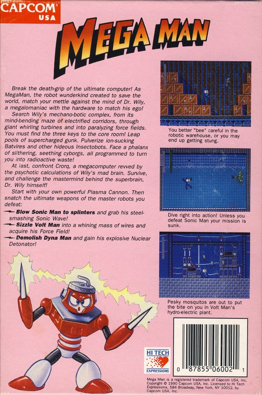 Back Cover for Mega Man (DOS)
