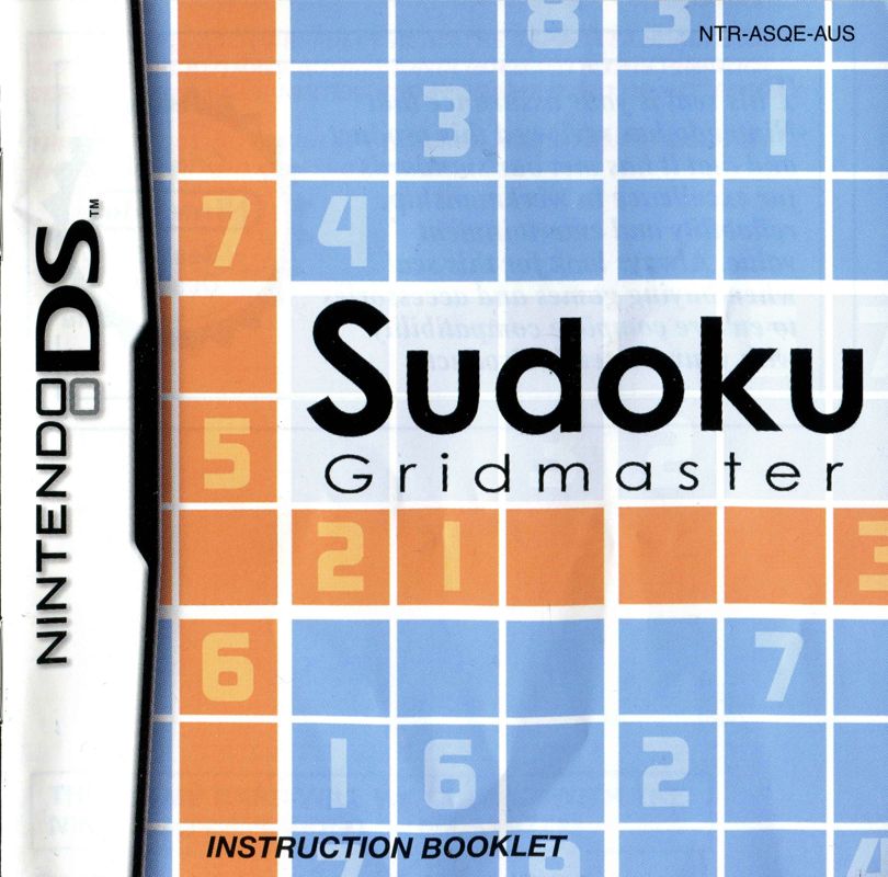 Manual for Sudoku Gridmaster (Nintendo DS): Front