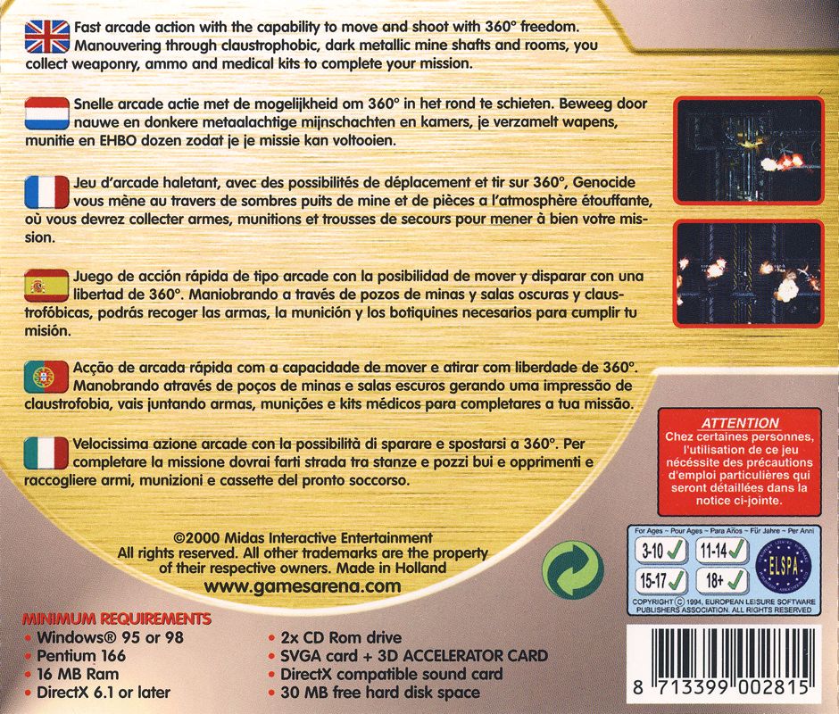 Back Cover for Genocide: Remixed Version (Windows)