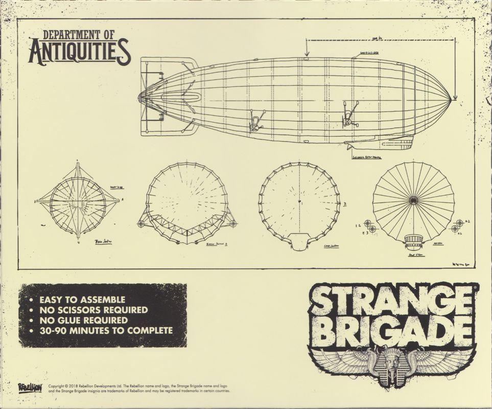 Extras for Strange Brigade (Collector's Edition) (PlayStation 4): Model Airship - Box - Back