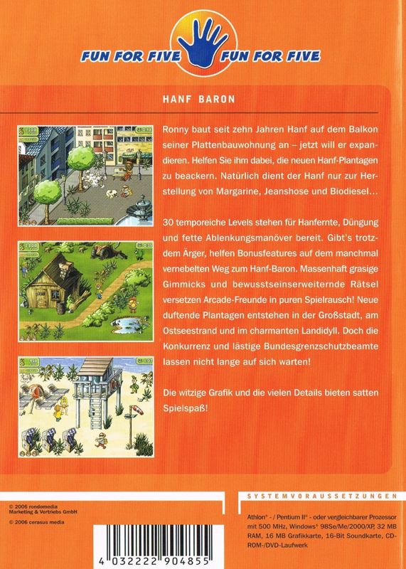 Back Cover for Hanf Baron (Windows) (Fun For Five release)