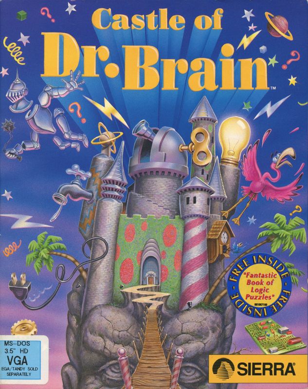 Front Cover for Castle of Dr. Brain (DOS) (VGA 3.5" Floppy Disk release)