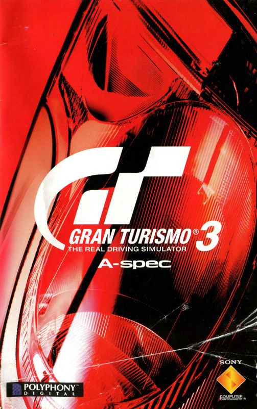Manual for Gran Turismo 3: A-spec (PlayStation 2) (Platinum release): Front