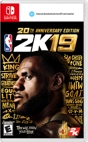 Front Cover for NBA 2K19: 20th Anniversary Edition (Nintendo Switch) (download release)