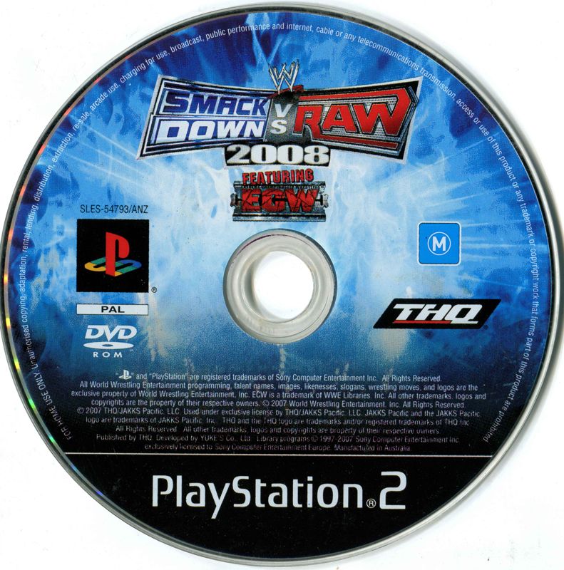 Media for WWE Smackdown vs. Raw 2008 (PlayStation 2)