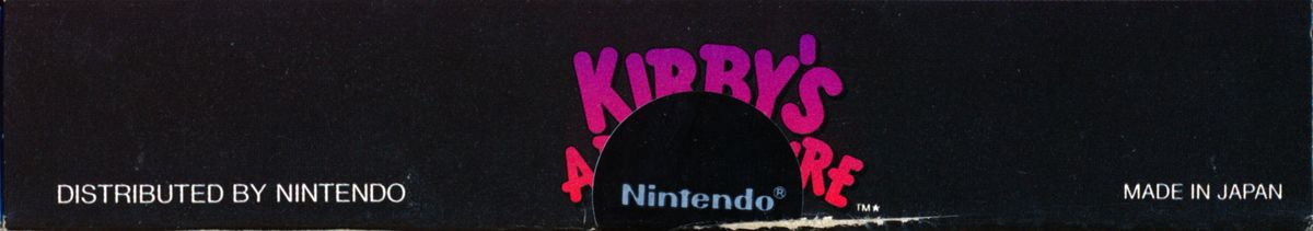 Spine/Sides for Kirby's Adventure (NES): Top