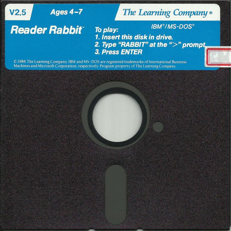 Media for Reader Rabbit (DOS) (5.25" Release (version 2.5))