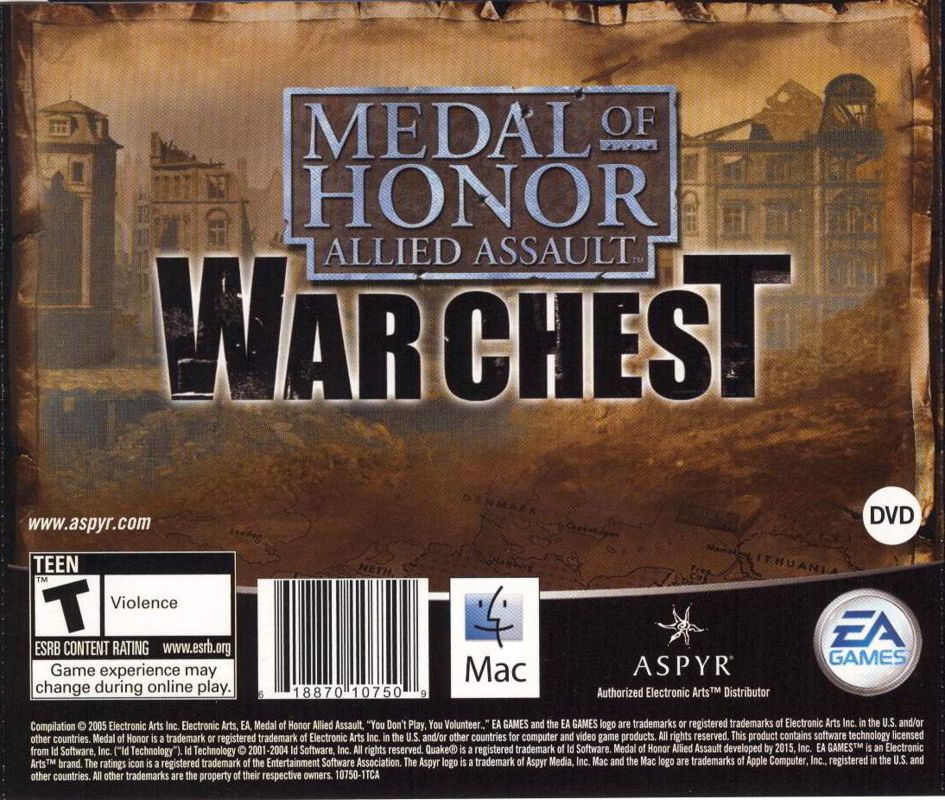 Other for Medal of Honor: Allied Assault - War Chest (Macintosh): Sleeve - Back