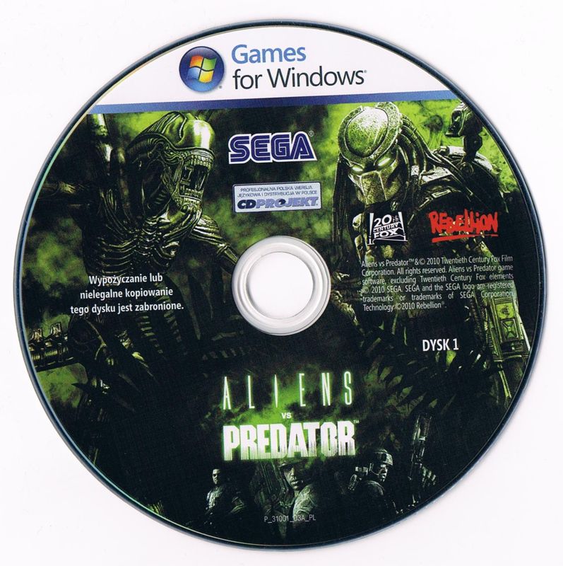Media for Aliens vs Predator (Windows): Disc 1