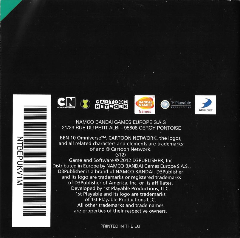 Manual for Ben 10: Omniverse (Nintendo DS): Back