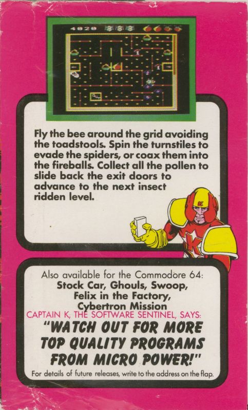 Inside Cover for Bumble Bee (Commodore 64)