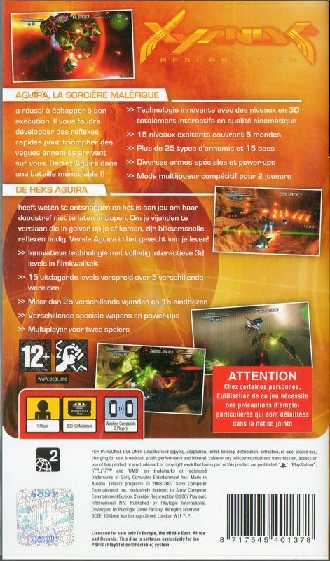 Back Cover for Xyanide: Resurrection (PSP)