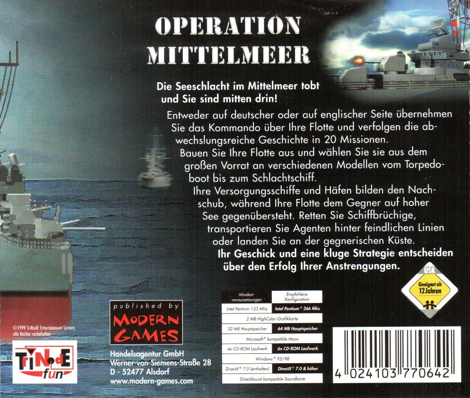 Back Cover for Operation Mittelmeer (Windows)