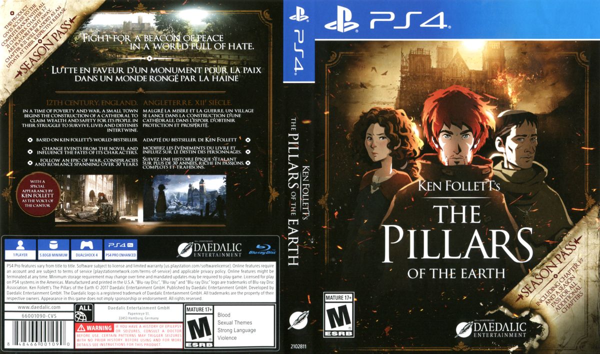 Full Cover for Ken Follett's The Pillars of the Earth (PlayStation 4)