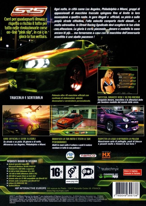 Back Cover for SRS: Street Racing Syndicate (Windows)
