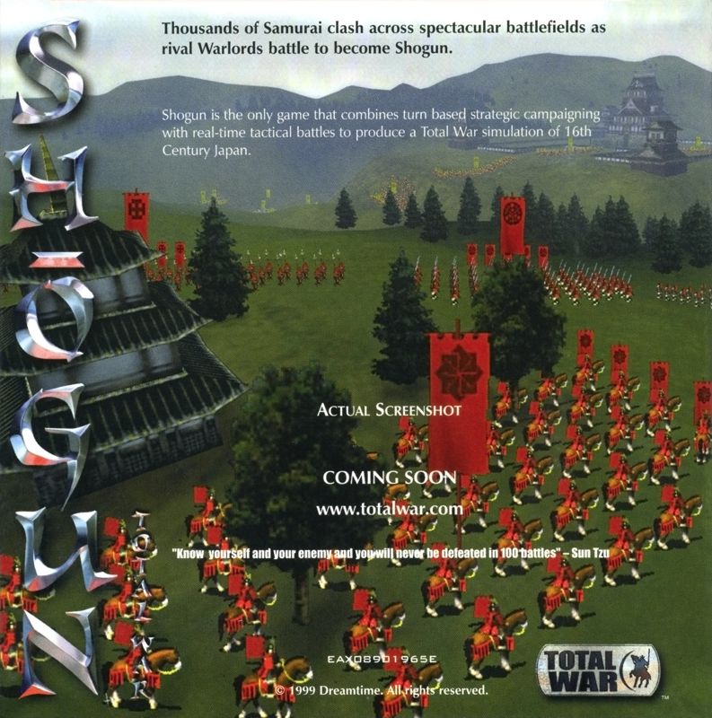 Other for Command & Conquer: Tiberian Sun (Windows): <i>Shogun: Total War</i> - Rolling Demo Disc - Cardboard Sleeve - Back