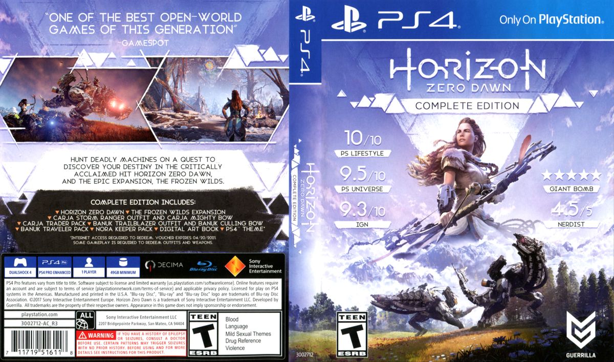Horizon: Zero Dawn - Complete Edition cover or packaging material -  MobyGames