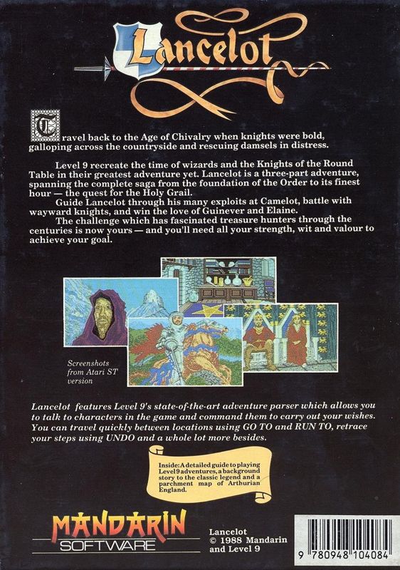 Back Cover for Lancelot (Commodore 64)