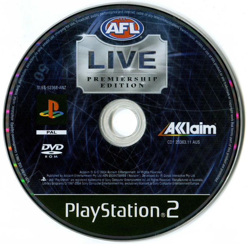 Media for AFL Live: Premiership Edition (PlayStation 2)
