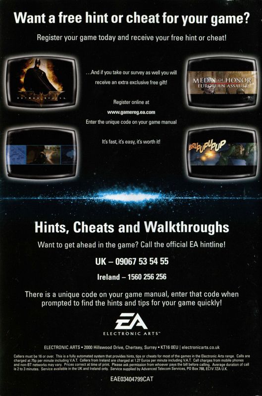 Advertisement for Rugby 06 (PlayStation 2): Back