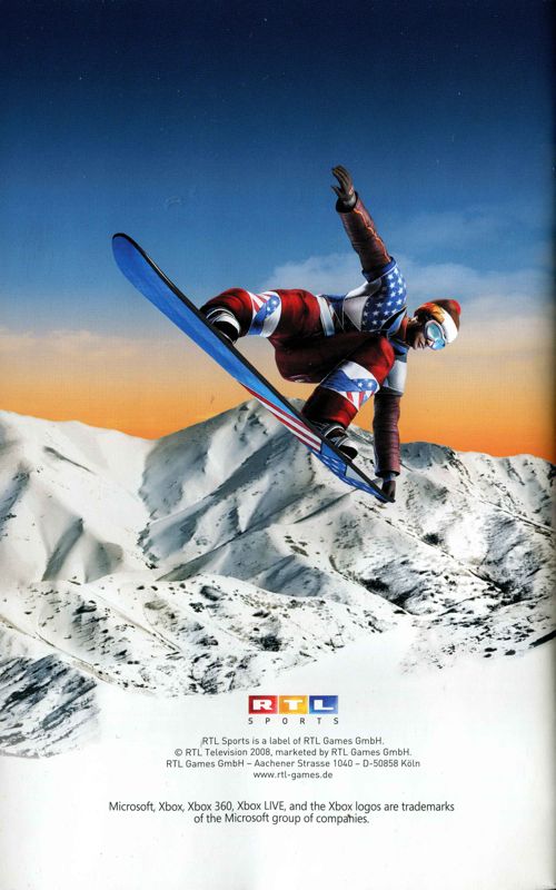 Manual for Winter Sports 2: The Next Challenge (Xbox 360): Back