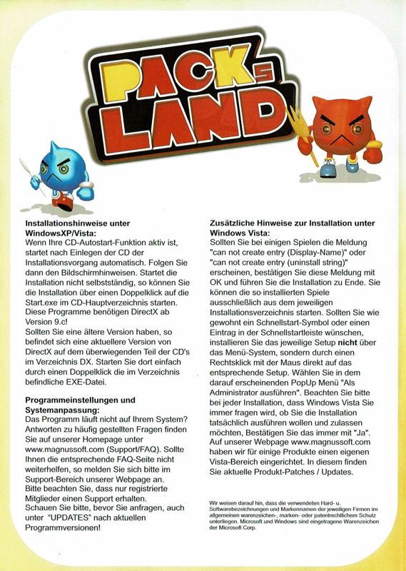 Inside Cover for Pack's Land (Windows): Left Inlay