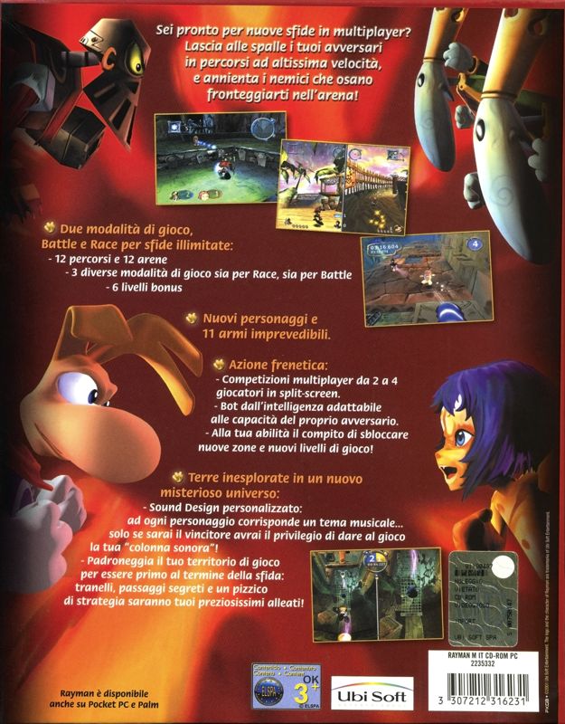 Back Cover for Rayman Arena (Windows)