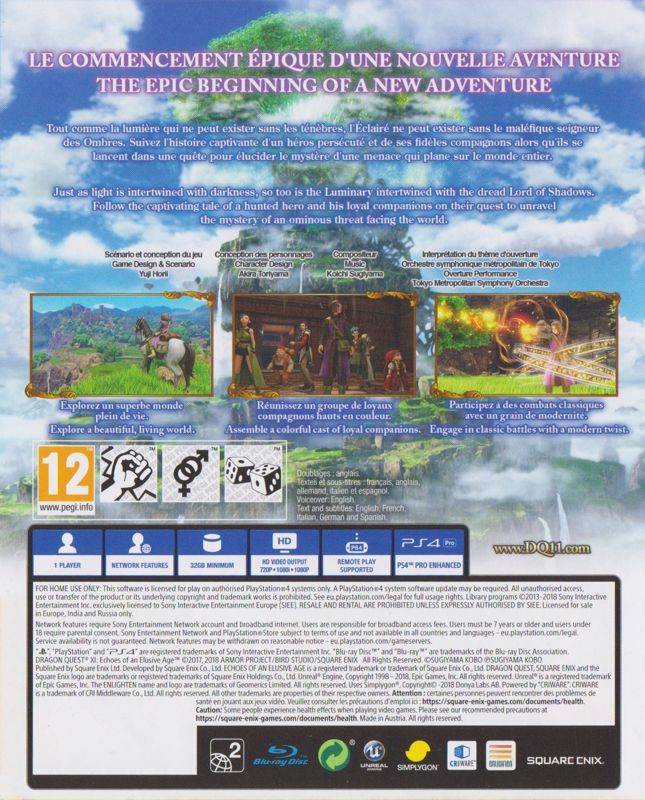 Inside Cover for Dragon Quest XI: Echoes of an Elusive Age - Digital Edition of Light (PlayStation 4): Left