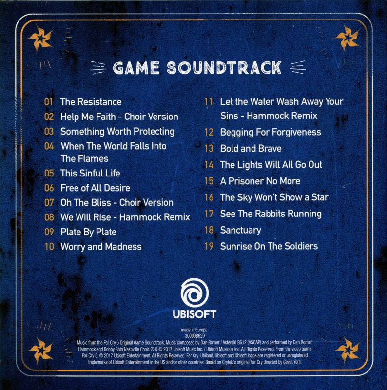 Extras for Far Cry 5 (Deluxe Edition) (PlayStation 4): Soundtrack slipcase - back