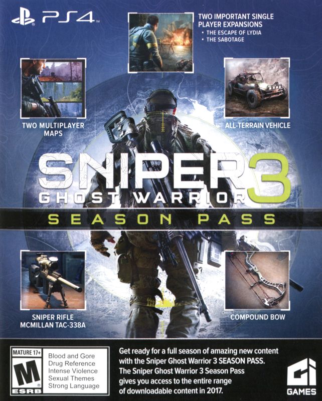 Other for Sniper: Ghost Warrior 3 (Season Pass Edition) (PlayStation 4): DLC Code - Front