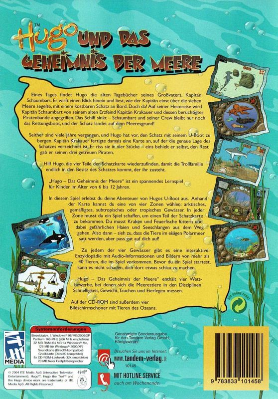 Hugo and the Animals of the Ocean cover or packaging material MobyGames