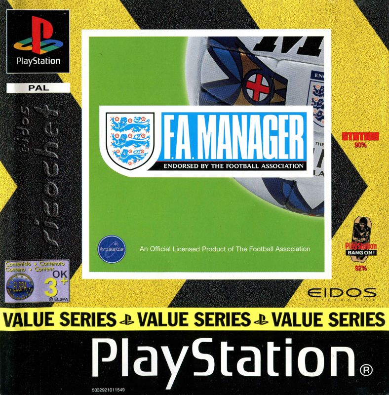 Front Cover for F.A. Manager (PlayStation) (Value Series release)