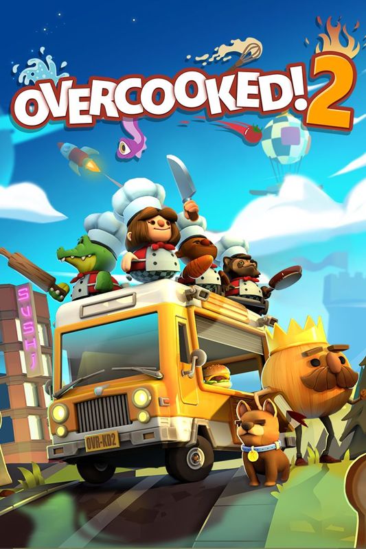 Front Cover for Overcooked! 2 (Windows Apps and Xbox Cloud Gaming and Xbox One) (download/streaming release)
