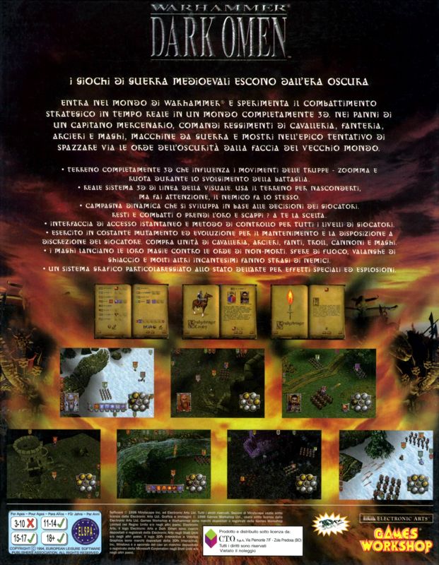 Back Cover for Warhammer: Dark Omen (Windows)