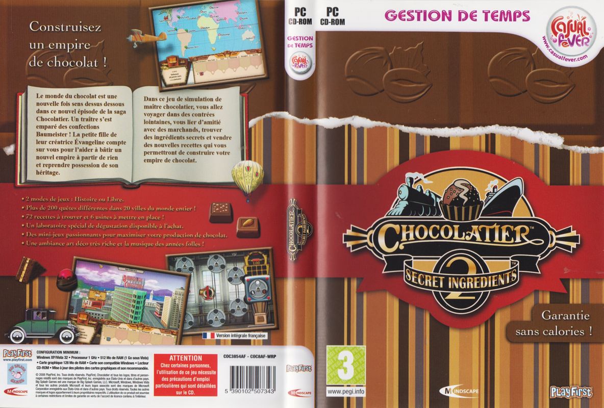 Full Cover for Chocolatier 2: Secret Ingredients (Windows) ("Casual Fever" release (Mindscape 2008))