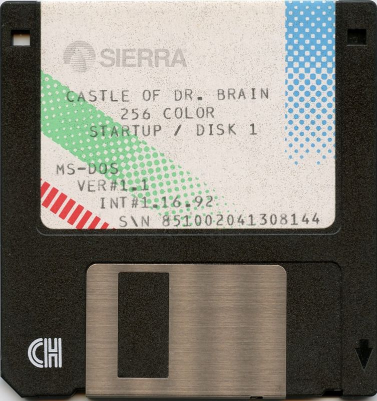 Media for Castle of Dr. Brain (DOS) (VGA 3.5" Floppy Disk release): Disk 1