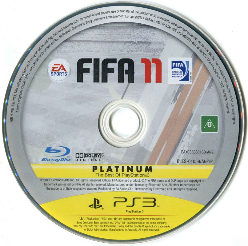 Media for FIFA Soccer 11 (PlayStation 3) (Platinum release)