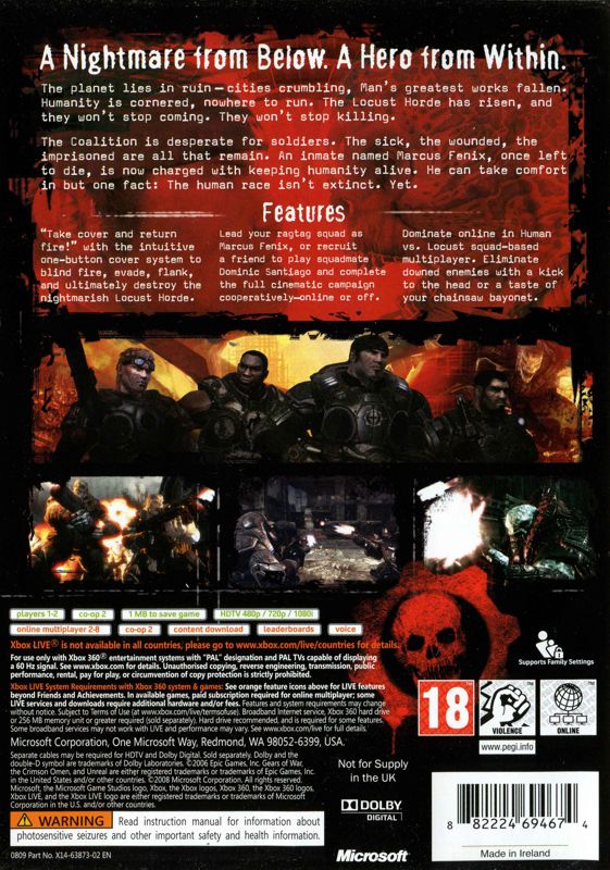 Gears of War cover or packaging material - MobyGames