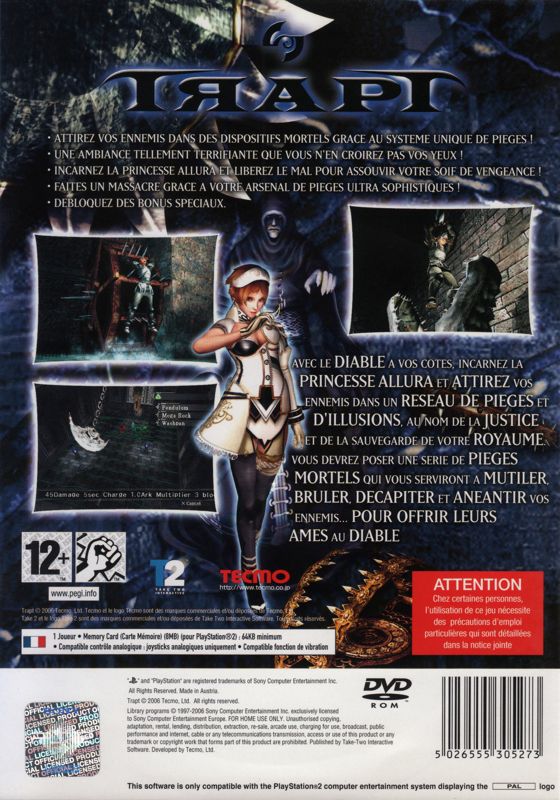 Back Cover for Trapt (PlayStation 2)
