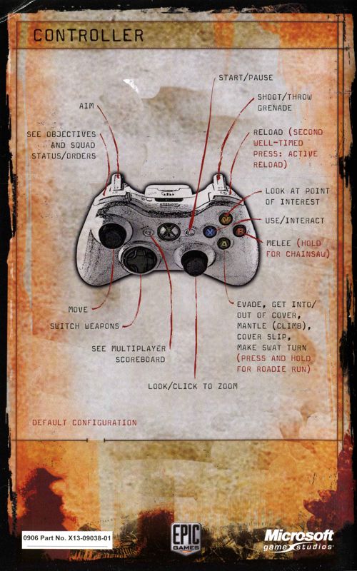 Manual for Gears of War (Xbox 360) (Classics release): Back