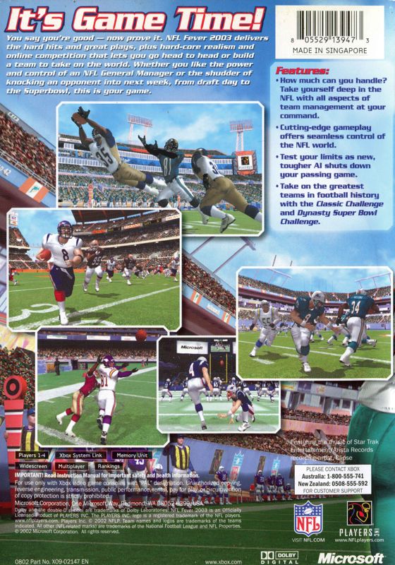 NFL Fever, 2003 [Xbox]