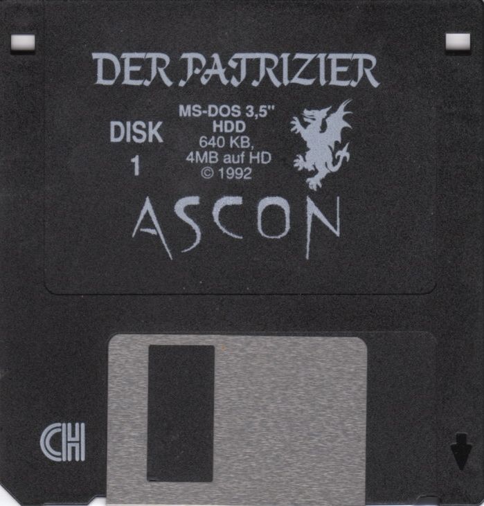Media for The Patrician (DOS) (3.5" Disk release): Disk 1/2
